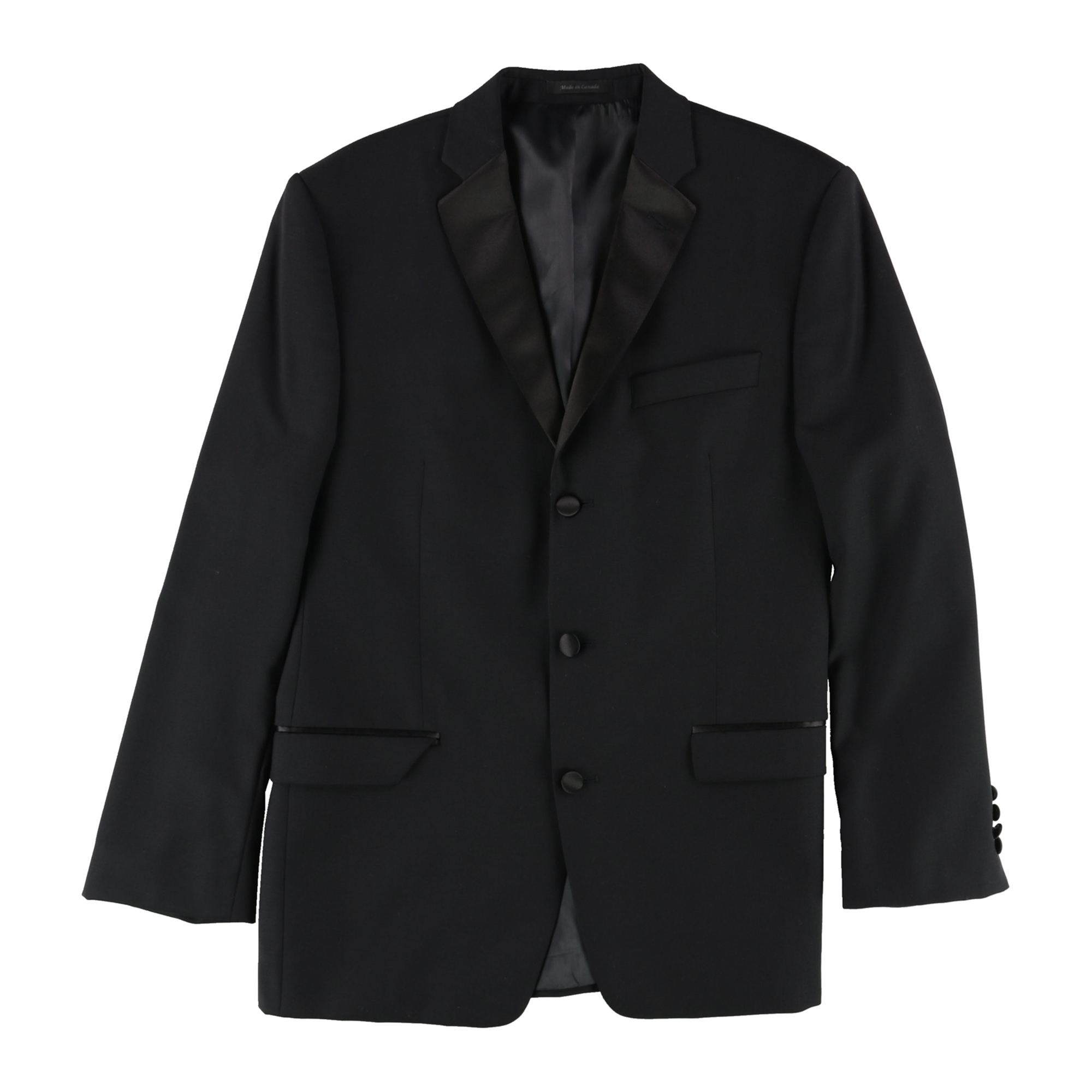 Calvin Klein Mens Slim Contrast Trim Three Button Blazer Jacket, Black, 42 Regular